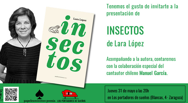 Lara López presenta Insectos en la librería Los Portadores de Sueños